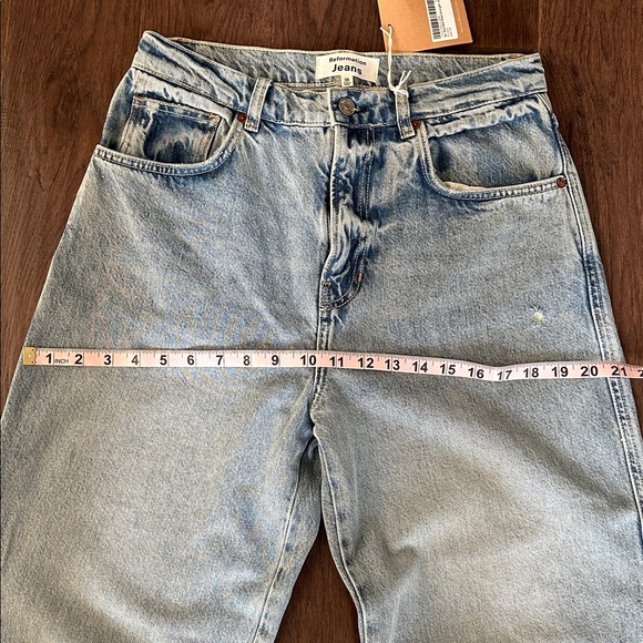 Reformation Val 90’s Mid Rise Straight Jeans Rigid Denim - Picture 8 of 10